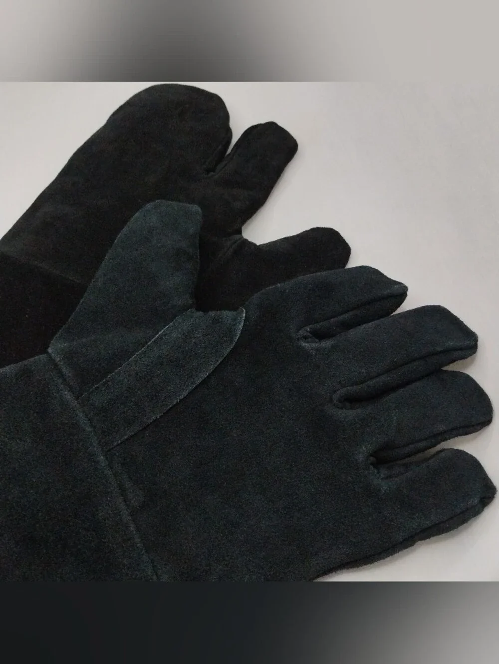 Vintage The Pampered Chef Black Suede Oven Mitts BBQ Grill Gloves Heat Resistant